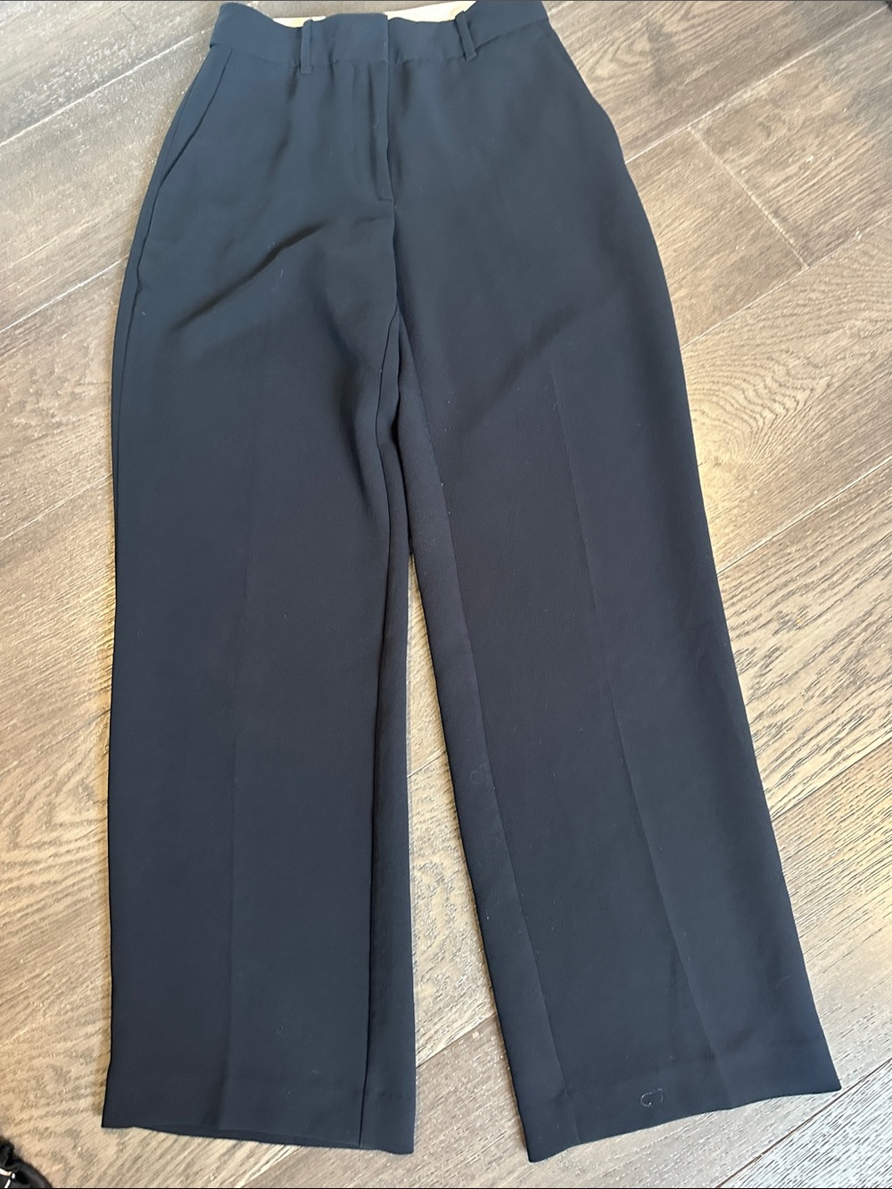 Aritzia Classic Black Wide-Leg Crepe Trousers